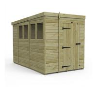 Buttercup Farm 6ft x 10ft Pent Garden Shed Single Door With Windows - Timber in Brown Buttercup Farm Brown