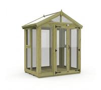Buttercup Farm 6ft x 4ft Apex Toughened Glass Greenhouse - Pressure Treated Timber in Brown Buttercup Farm Brown