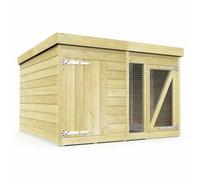 Buttercup Farm 6Ft X 6Ft Dog Kennel And Run - Wood - L185 X W185 X H127 Cm