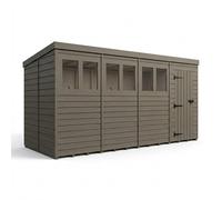 Buttercup Farm 6ft x 9ft Composite Pent Garden Shed Single Door With Windows - Grey Buttercup Farm Grey