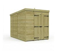 Buttercup Farm 6ft x 9ft Pent Garden Shed Double Door No Windows - Timber in Brown Buttercup Farm Brown