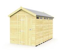 Buttercup Farm 7 X 12 Feet Apex Security Shed - Single Door - Wood - L358 X W214 X H217 Cm