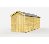 Buttercup Farm 7 X 17 Feet Apex Shed - Double Door Without Windows - Wood - L503 X W214 X H217 Cm