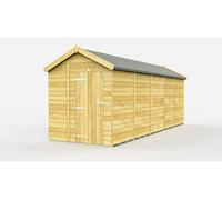Buttercup Farm 7 X 20 Feet Apex Shed - Single Door Without Windows - Wood - L592 X W214 X H217 Cm
