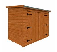Buttercup Farm 7 X 4 Feet Pent Compact 12mm Shed - Solid Wood/softwood/pine - L205 X W115 X H170.4 Cm - Burnt Orange
