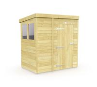Buttercup Farm 7 X 4 Feet Pent Security Shed - Double Door - Wood - L118 X W214 X H201 Cm