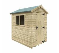 Buttercup Farm 7 X 5 Feet Apex Premier 16mm Shed - Solid Wood/softwood/pine - L205 X W145 X H235.3 Cm - Green
