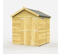 Buttercup Farm 7 x 5 Feet Apex Security Shed - Double Door - L158 x W214 x H217 cm in Brown Buttercup Farm Brown