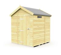 Buttercup Farm 7 x 5 Feet Apex Security Shed - Single Door - L158 x W214 x H217 cm in Brown Buttercup Farm Brown