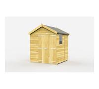 Buttercup Farm 7 x 5 Feet Apex Shed - Double Door W/ Windows - L158 x W214 x H217 cm in Brown Buttercup Farm Brown