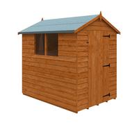 Buttercup Farm 7 X 5 Feet Budget Apex 9mm Shed - Solid Wood/softwood/pine - L205 X W145 X H210.9 Cm - Burnt Orange