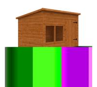 Buttercup Farm 7 X 5 Feet Deluxe Pent 12mm Shed - Solid Wood/softwood/pine - L205 X W145 X H217.3 Cm - Burnt Orange