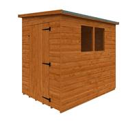 Buttercup Farm 7 X 5 Feet Lean-To Pent 12mm Shed - Solid Wood/softwood/pine - L205 X W145 X H204.1 Cm - Burnt Orange