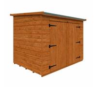 Buttercup Farm 7 X 5 Feet Pent Compact 12mm Shed - Solid Wood/softwood/pine - L205 X W145 X H170.4 Cm - Burnt Orange