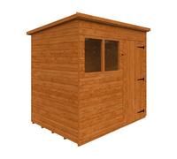 Buttercup Farm 7 X 5 Feet Super Pent 12mm Shed - Solid Wood/softwood/pine - L205 X W145 X H204.1 Cm - Burnt Orange