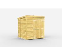 Buttercup Farm 7 X 7 Feet Pent Shed - Double Door Without Windows - Wood - L214 X W214 X H201 Cm