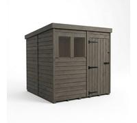 Buttercup Farm 7ft x 10ft Composite Pent Garden Shed Single Door With Windows - Grey Buttercup Farm Grey