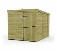 Buttercup Farm 7ft x 10ft Pent Garden Shed Single Door No Windows - Timber in Brown Buttercup Farm Brown