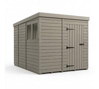 Buttercup Farm 7ft x 9ft Composite Pent Garden Shed Single Door With Windows - Grey Buttercup Farm Grey