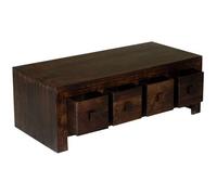 Buttercup Farm 8 Draw Coffee Table - Mango Wood - L55 X W118 X H40 Cm - Dark Finish