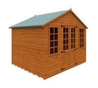 Buttercup Farm 8 X 10 Feet Summerhouse 12mm Shed - Solid Wood/softwood/pine - L235 X W295 X H257.7 Cm - Burnt Orange
