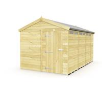Buttercup Farm 8 X 14 Feet Apex Security Shed - Single Door - Wood - L417 X W231 X H217 Cm