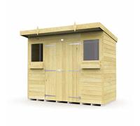 Buttercup Farm 8 X 4 Feet Pent Summer Shed - Wood - L118 X W243 X H201 Cm