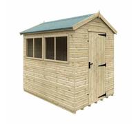 Buttercup Farm 8 X 6 Feet Apex Premier 16mm Shed - Solid Wood/softwood/pine - L235 X W175 X H242.3 Cm - Green