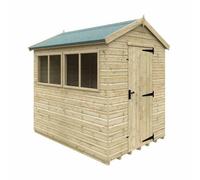 Buttercup Farm 8 X 6 Feet Apex Premier 16mm Shed - Solid Wood/softwood/pine - L235 X W175 X H242.3 Cm - Green