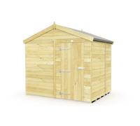 Buttercup Farm 8 X 6 Feet Apex Shed - Single Door Without Windows - Wood - L187 X W231 X H217 Cm