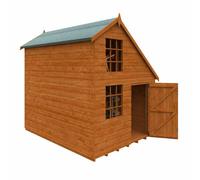 Buttercup Farm 8 X 6 Feet Clubhouse 12mm Shed - Solid Wood/softwood/pine - L235 X W175 X H223.5 Cm - Burnt Orange