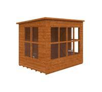 Buttercup Farm 8 X 6 Feet Penthouse 12mm Shed - Solid Wood/softwood/pine - L235 X W175 X H204.1 Cm - Burnt Orange