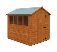 Buttercup Farm 8 X 6 Feet Super Apex 12mm Shed - Solid Wood/softwood/pine - L235 X W175 X H217.9 Cm - Burnt Orange