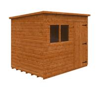 Buttercup Farm 8 X 6 Feet Super Pent 12mm Shed - Solid Wood/softwood/pine - L235 X W175 X H204.1 Cm - Burnt Orange