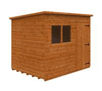 Buttercup Farm 8 x 6 Feet Super Pent 12mm Shed - Solid Wood/Softwood/Pine in Burnt Orange Buttercup Farm Burnt Orange