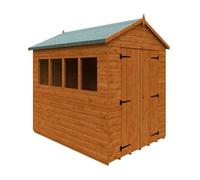 Buttercup Farm 8 X 6 Feet Workshop 12mm Shed - Solid Wood/softwood/pine - L235 X W175 X H240.5 Cm - Burnt Orange