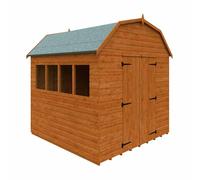 Buttercup Farm 8 X 8 Feet Barn 12mm Shed - Solid Wood/softwood/pine - L235 X W235 X H261.3 Cm - Burnt Orange