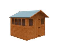 Buttercup Farm 8 X 8 Feet Cabin 12mm Shed - Solid Wood/softwood/pine - L235 X W235 X H243.7 Cm - Burnt Orange