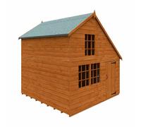 Buttercup Farm 8 X 8 Feet Clubhouse 12mm Shed - Solid Wood/softwood/pine - L235 X W235 X H234.7 Cm - Burnt Orange