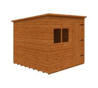 Buttercup Farm 8 X 8 Feet Deluxe Pent 12mm Shed - Solid Wood/softwood/pine - L235 X W235 X H217.3 Cm - Burnt Orange