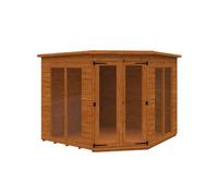 Buttercup Farm 8 X 8 Feet Ful Pane Cornerhouse 12mm Shed - Solid Wood/softwood/pine - L235 X W235 X H209 Cm - Burnt Orange