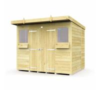 Buttercup Farm 8 X 8 Feet Pent Summer Shed - Wood - L231 X W243 X H201 Cm
