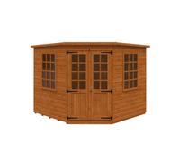 Buttercup Farm 8 X 8 Feet Pentagon Cornerhouse 12mm Shed - Solid Wood/softwood/pine - L235 X W235 X H209 Cm - Burnt Orange