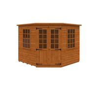 Buttercup Farm 8 X 8 Feet Pentagon Cornerhouse 12mm Shed - Solid Wood/softwood/pine - L235 X W235 X H209 Cm - Burnt Orange