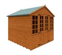 Buttercup Farm 8 X 8 Feet Summerhouse 12mm Shed - Solid Wood/softwood/pine - L235 X W235 X H243.7 Cm - Burnt Orange