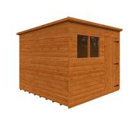 Buttercup Farm 8 X 8 Feet Super Pent 12mm Shed - Solid Wood/softwood/pine - L235 X W235 X H204.1 Cm - Burnt Orange
