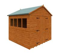 Buttercup Farm 8 X 8 Feet Workshop 12mm Shed - Solid Wood/softwood/pine - L235 X W235 X H254.5 Cm - Burnt Orange