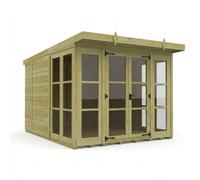 Buttercup Farm 8ft x 10ft Georgian Pent Summer House - Pressure Treated Timber in Brown Buttercup Farm Brown