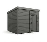 Buttercup Farm 8ft x 9ft Composite Pent Garden Shed Single Door No Windows - Grey Buttercup Farm Grey