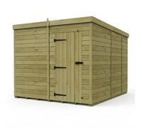 Buttercup Farm 8ft x 9ft Pent Garden Shed Single Door No Windows - Timber in Brown Buttercup Farm Brown